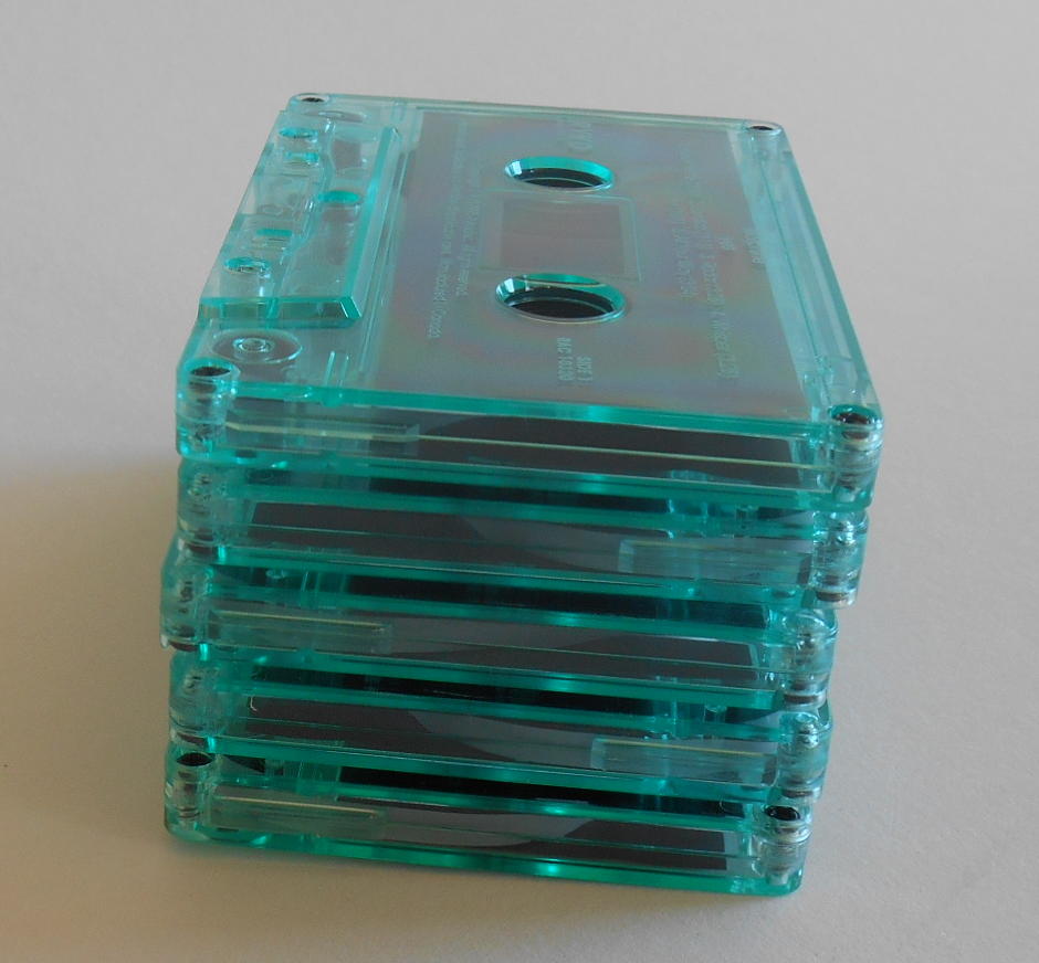 25 Green tint cassette tapes for craft and reuse art projects Colored
