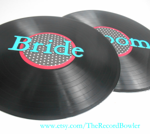 rock-n-roll wedding record decorations
